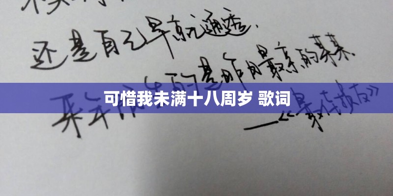 可惜我未满十八周岁 歌词