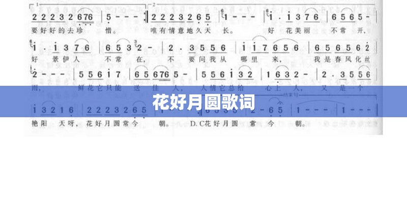 花好月圆歌词