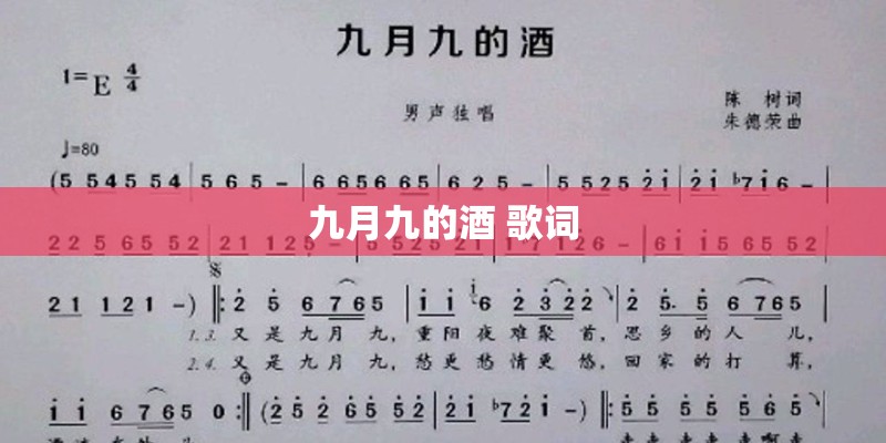 九月九的酒 歌词