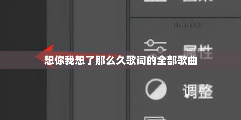 想你我想了那么久歌词的全部歌曲