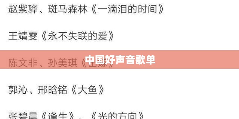 中国好声音歌单