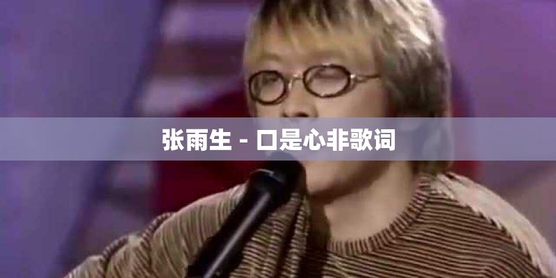 张雨生 - 口是心非歌词