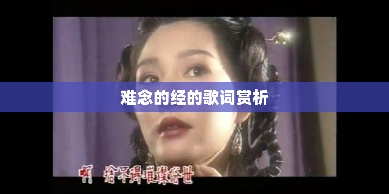 难念的经的歌词赏析