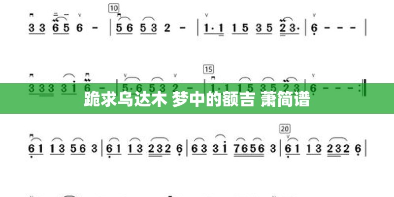 跪求乌达木 梦中的额吉 萧简谱